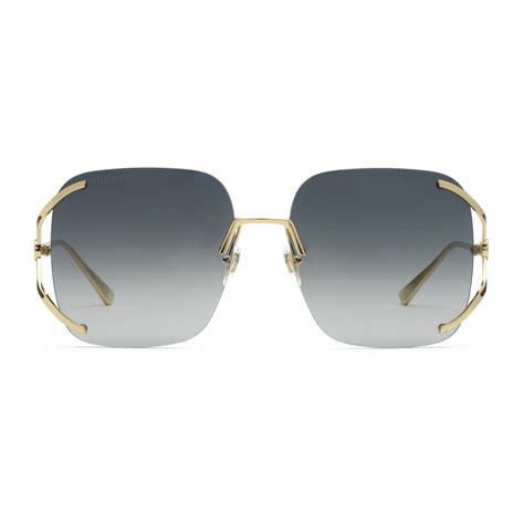 gucci square metal sunglasses grey gucci eyewear avvenice