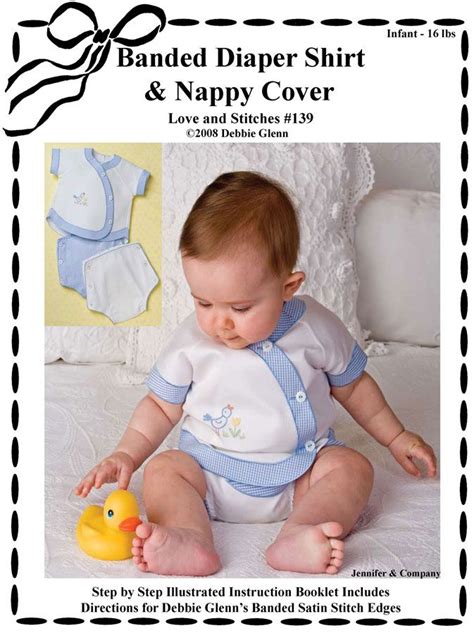 debbie glenn diaper shirt  nappy cover    pattern  baby grey smocking