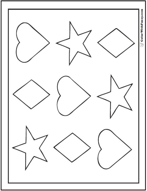shape coloring pages color squares circles triangles