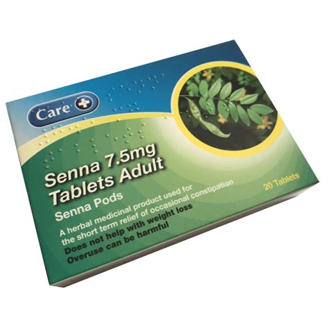 Senna 7 5mg Herbal Constipation Tablets Postmymeds