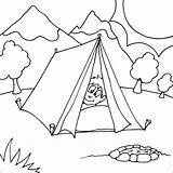 Coloring Camping Pages Printable Tent Boy Kids Colouring Color Scene Sheets Fire Nature Theme Preschool Print Activities Fun Dot Summer sketch template