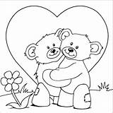 Coloring Valentines Valentine Pages Teddy Simple Colouring Print Hearts Kids Color Bears Printable Happy Puddle Toddlers Activities Heart Bear Sheets sketch template