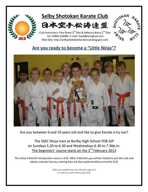 selby shotokan karate club january 2013