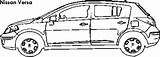 Versa Nissan Aveo Chevrolet Vs Compare Dimensions Coloring sketch template