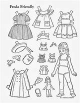 Paper Dolls Papel Doll Printable Pages Friendly Freda Muñecas Vintage Children Coloring Colouring Friend Da Picasa Lorie Choose Board Web sketch template