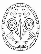 African Mask Coloring Printable Pages Template Masks Craft Tiki Print Africa Kids Colour Clipart Preschool Crafts Drawing Color Face Templates sketch template