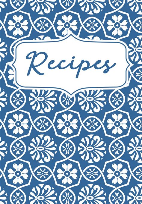 printable recipe book cover template printable form templates