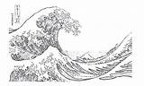 Coloring Hokusai Tsunami Pages Wave Ukiyo Sheet Japan Printable Color Template Sketch Patterns Unusual Embroidery Ukiyoe Print Choose Board Search sketch template