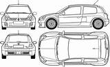 Clio Blueprint Drawingdatabase Mercedes Megane Rs sketch template