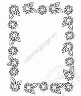 Border Floral Frame Flower Pattern Vector Beautiful Coloring sketch template