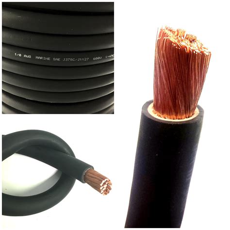 battery cable  awg size  gauge black copper flexible stranded   foot