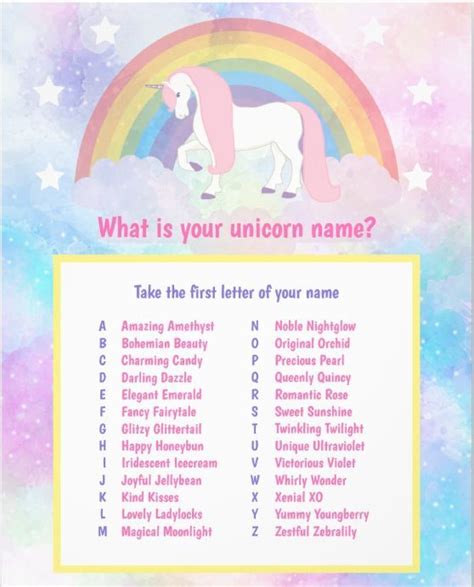 unicorn  game photo print zazzle unicorn names