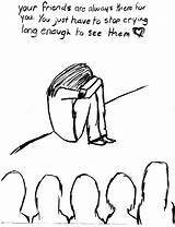 Depression Depressed Drawings Tumblr Girl Sketch Template Coloring sketch template