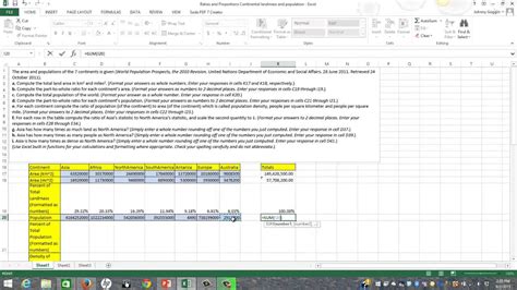 Using Excel To Calculate Ratios And Proportions Youtube