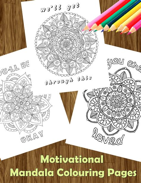 motivational mandala colouring pages julie erin designs