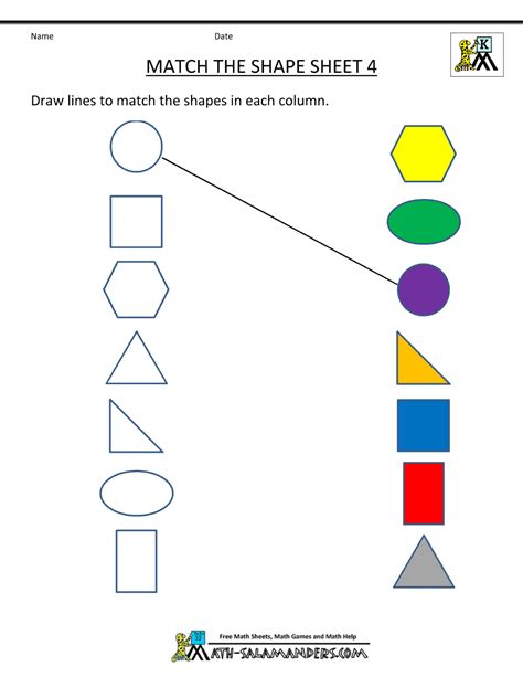 shapes worksheets  kindergarten  printables
