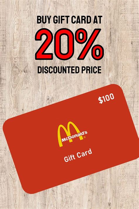 buy mcdonalds gift card   discounted price   buy gift