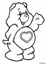Coloring Pages Care Bears Bear Heart Tenderheart Ursinhos sketch template