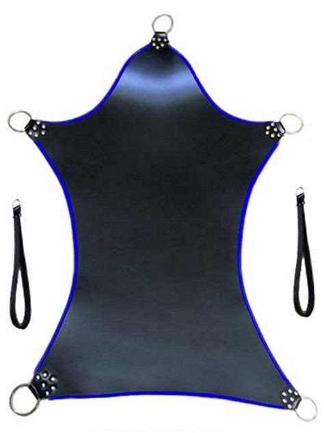 Handmade Adult Sex Sling Swing Real Black Leather With Blue Etsy