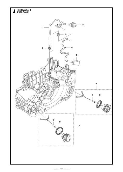 husqvarna  rancher ii parts diagram  fuel tank
