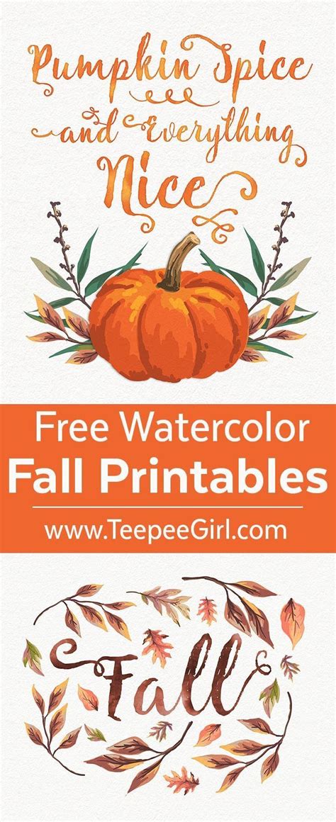 fall watercolor printables  beautiful  printables