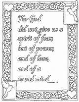 Timothy Coloring God Pages Kids Printable Fear Did Spirit Give sketch template