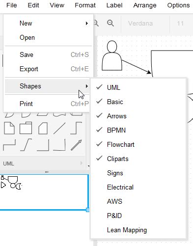 diagramly create  types  diagrams save