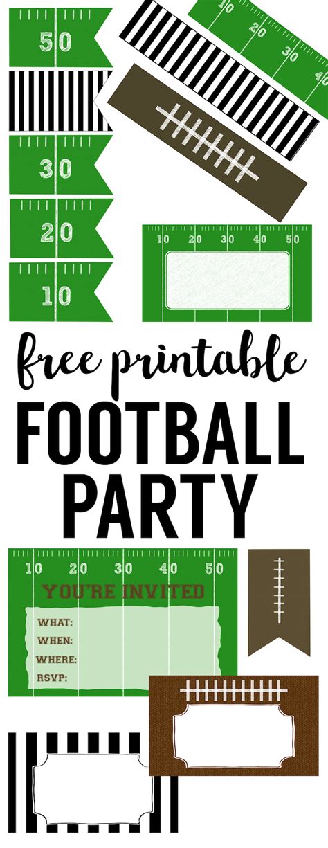 printable football decorations football party paper trail design
