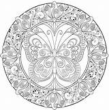 Mandala Coloring Pages Printable Complex Relaxing Pdf Mandalas Abstract Complicated Butterfly Advanced Level Adult Color Animals Print Getdrawings Getcolorings Good sketch template