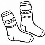 Socks Coloring Winter Clothes Sock Pages Colouring Pair Kids Sweater Season Clipart Cliparts Printable Drawing Jacket Color Clothing Preschool Clip sketch template