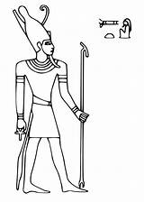 Egyptian Coloring Pages Pharaoh Clipart Osiris God Ancient Drawing Ra Anubis Gods Egypt Colouring Deities Horus Transparent Background Coloringhome Person sketch template