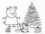 Peppa Pig Coloring Pages Printable Christmas Colouring Library Clipart Sheets sketch template