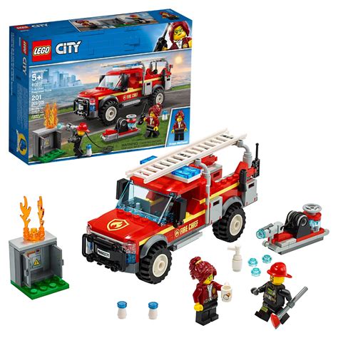 lego city fire chief response fire truck  fire rescue building set