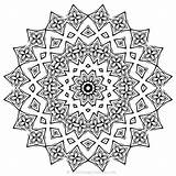Coloring Pages Abstract Mandala Adult Adults Printable Cool Manada sketch template