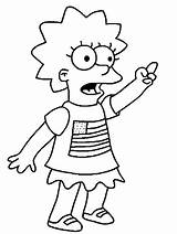 Simpson Coloring Simpsons Lisa Pages sketch template