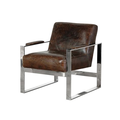 Leather And Stainless Steel Armchair Living Room From Breeze Furniture Uk
