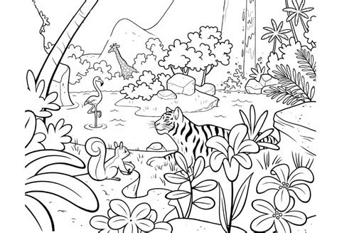 jungle animals image coloring page  print  color
