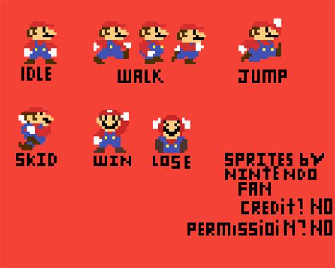 Mario Sprite Sheet 8 Bit