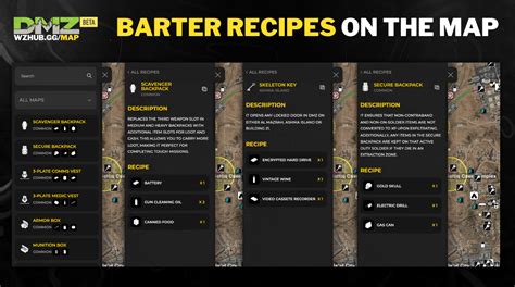 ultimate barter recipes dmz interactive map rdmz