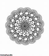Coloring Complex Mandala Flower Close sketch template