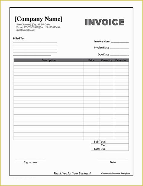 blank invoice template  downloadable invoice template beautiful