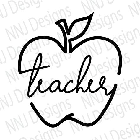 teacher apple svg apple clipart   school teacher life etsy