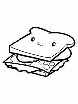Sandwich Coloring Pages Printable sketch template