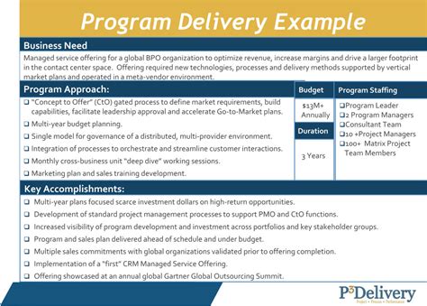 project examples p delivery project process  performance