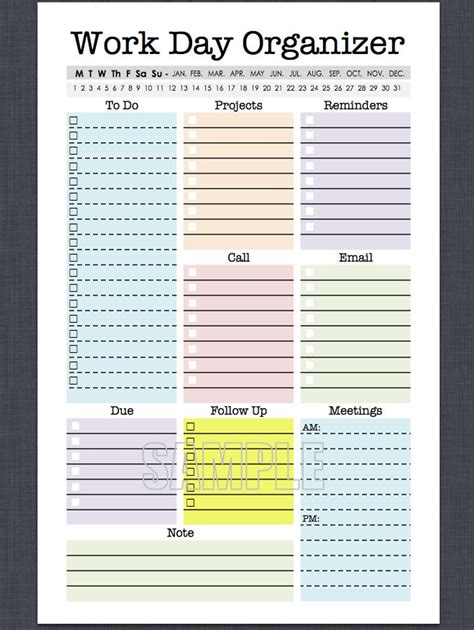 note organizer template