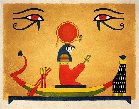 Ancient Egyptian Art Print Sun God Ra Wall Decor Ebay