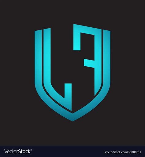lf logo monogram  emblem shield design vector image