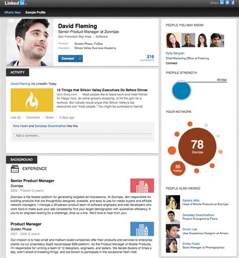 linkedin profile pages