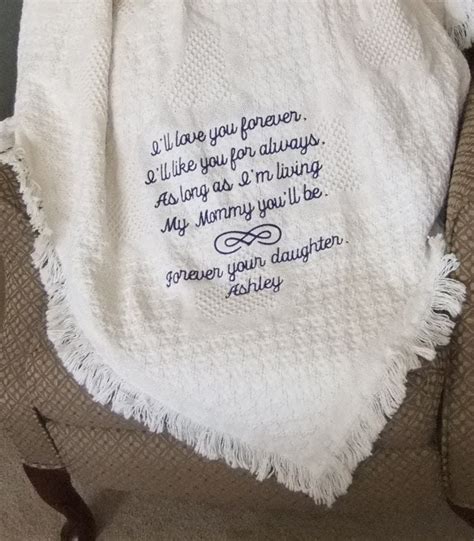 wedding gifts personalized cotton throw blanket embroidered