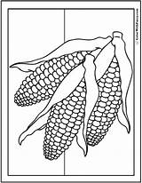 Corn Coloring Pages Thanksgiving Ear Cob Ears Fall Drawing Printable Template Harvest Color Colorwithfuzzy Three Print Pdf Getdrawings Autumn Husk sketch template